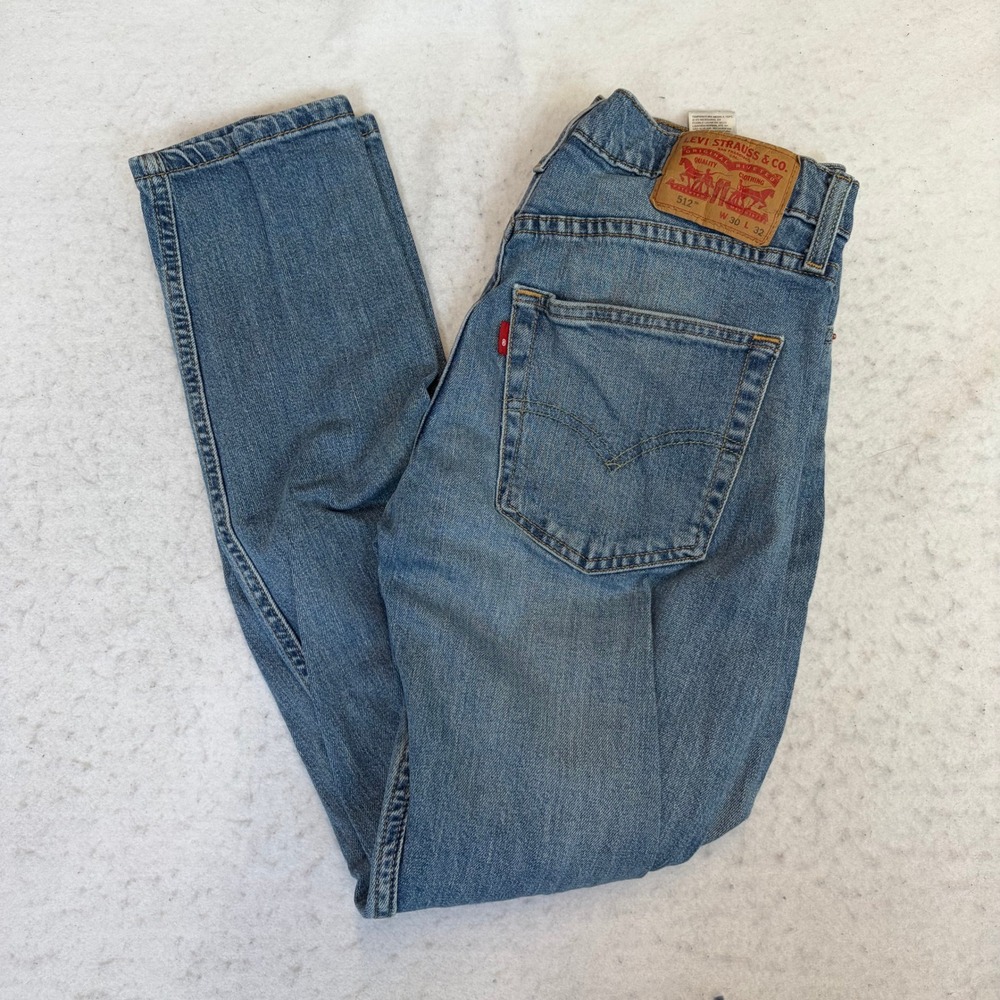 Levi's 512 Slim Taper Jeans Mens W30 L32 Blue Denim Stretch
